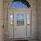 Front Entry Door with Decorative Glass Door with Matching Sidelites and Transome