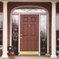 Solid Front Entry Door with Decorative Glass Sidelites